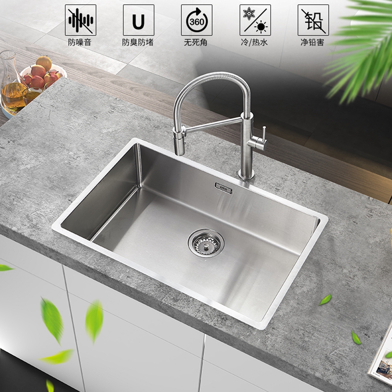 弗兰卡厨房家用厨房304不锈钢手工水槽大单槽BXX210-65洗碗菜盆